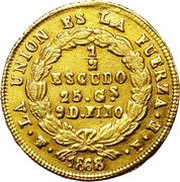 ½ Escudo, Bolivia, 1868 reverse image