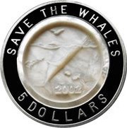 5 Dollars - Elizabeth II Save the Whales reverse image