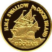 10 Dollars - Elizabeth II H.M.S. "Swallow" - Ducie Island reverse image
