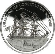 50 Dollars - Elizabeth II Drafting of Constitution, United Kingdom, 1988 reverse image