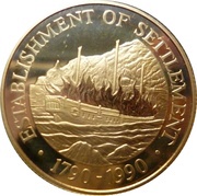 250 Dollars - Elizabeth II The Burning of the Bounty, United Kingdom, 1990 reverse image