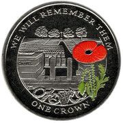 1 Crown - Elizabeth II Cemetery of the Somme; Colourised, United Kingdom, 2014 reverse image