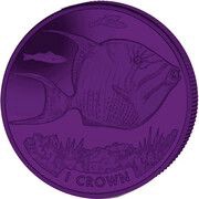 1 Crown - Elizabeth II Queen Triggerfish reverse image