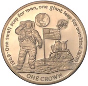 1 Crown - Elizabeth II First man on the moon, United Kingdom, 2019 reverse image