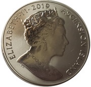 1 Crown - Elizabeth II First man on the moon, Titanium obverse image