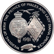 25 Pence - Elizabeth II Royal Wedding; Silver Proof Issue, United Kingdom, 1981 reverse image