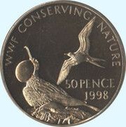50 Pence - Elizabeth II Frigate birds, United Kingdom, 1998 reverse image
