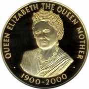 50 Pence - Elizabeth II Queen Mother; gold issue, United Kingdom, 2000 reverse image