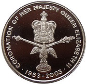 50 Pence - Elizabeth II Coronation Jubilee, United Kingdom, 2003 reverse image