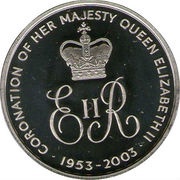 50 Pence - Elizabeth II Coronation Jubilee, United Kingdom, 2003 reverse image