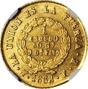 1 Escudo, Bolivia, 1868 reverse image