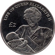 2 Pounds - Elizabeth II Nursing Prince Charles, United Kingdom, 2012 reverse image