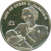 2 Pounds - Elizabeth II Nursing Prince Charles; Silver Proof Issue, United Kingdom, 2012 reverse image