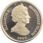 1 Crown - Elizabeth II The Queen Mother, light blue outfit obverse image