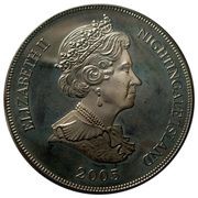 1 Crown - Elizabeth II The Queen Mother; Pink outfit obverse image
