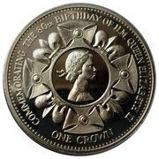1 Crown - Elizabeth II 80th Birthday ; 1st Portrait reverse image