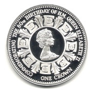1 Crown - Elizabeth II 80th Birthday ; 2nd Portrait ; Silver Proof Issue, United Kingdom, 2006 reverse image