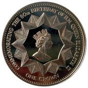 1 Crown - Elizabeth II 80th Birthday ; 3rd Portrait full bust, United Kingdom, 2006 reverse image