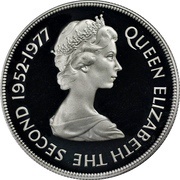 25 Pence - Elizabeth II Silver Jubilee; Silver Proof Issue obverse image