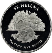 25 Pence - Elizabeth II Silver Jubilee; Silver Proof Issue, United Kingdom, 1977 reverse image