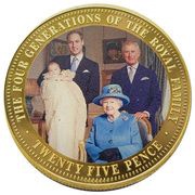 25 Pence - Elizabeth II Four Generations Of The Royal Family, United Kingdom, 2014 reverse image