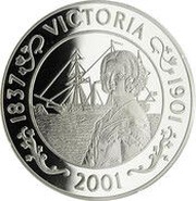 50 Pence - Elizabeth II Victoria, United Kingdom, 2001 reverse image