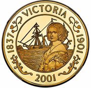 50 Pence - Elizabeth II Victoria, United Kingdom, 2001 reverse image