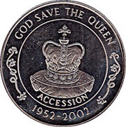 50 Pence - Elizabeth II Accession, United Kingdom, 2002 reverse image