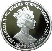 50 Pence - Elizabeth II Royal Visit; Silver Proof Issue obverse image