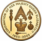 50 Pence - Elizabeth II Coronation implements, United Kingdom, 2003 reverse image