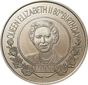 50 Pence - Elizabeth II Queen Elizabeth II 80th Birthday, United Kingdom, 2006 reverse image