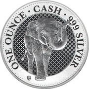 1 Pound - Elizabeth II Cash India Wildlife: The Elephant, United Kingdom, 2021 reverse image