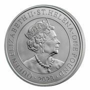 1 Pound - Elizabeth II Posthumous; Japanese Trade Dollar obverse image