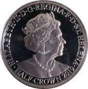 ½ Crown - Elizabeth II 250th anniversary Wellington obverse image