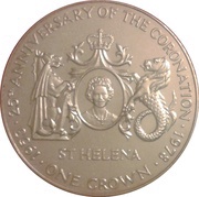 1 Crown - Elizabeth II Coronation Jubilee reverse image