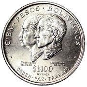 100 Pesos Bolivianos Independence reverse image