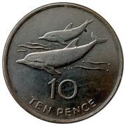 10 Pence - Elizabeth II 3rd portrait; small type, United Kingdom, 1998-2006 reverse image
