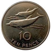 10 Pence - Elizabeth II 3rd portrait; small type; magnetic, United Kingdom, 2015-2022 reverse image