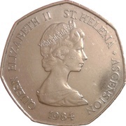 50 Pence - Elizabeth II 2nd portrait; large type obverse image