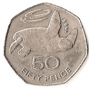 50 Pence - Elizabeth II 3rd portrait, United Kingdom, 1991 reverse image