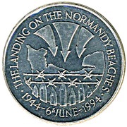 50 Pence - Elizabeth II D-Day, United Kingdom, 1994 reverse image