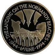 50 Pence - Elizabeth II D-Day, United Kingdom, 1994 reverse image