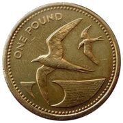 1 Pound - Elizabeth II 2nd portrait, United Kingdom, 1984 reverse image