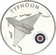 5 Pounds - Elizabeth II Typhoon, United Kingdom, 2008 reverse image