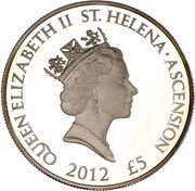 5 Pounds - Elizabeth II Globe with flags obverse image