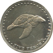 5 Pence - Elizabeth II 4th portrait; St. Helena Dependency, United Kingdom, 2008 reverse image