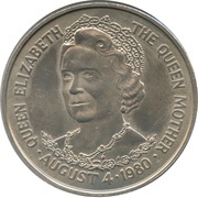 25 Pence - Elizabeth II Queen Mother Birthday, United Kingdom, 1980 reverse image