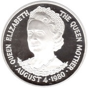 25 Pence - Elizabeth II Queen Mother Birthday - Silver Proof Issue, United Kingdom, 1980 reverse image