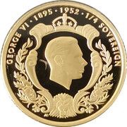 ¼ Sovereign - Elizabeth II King George VI tribute, United Kingdom, 2022 reverse image
