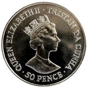 50 Pence - Elizabeth II Wedding Anniversary obverse image